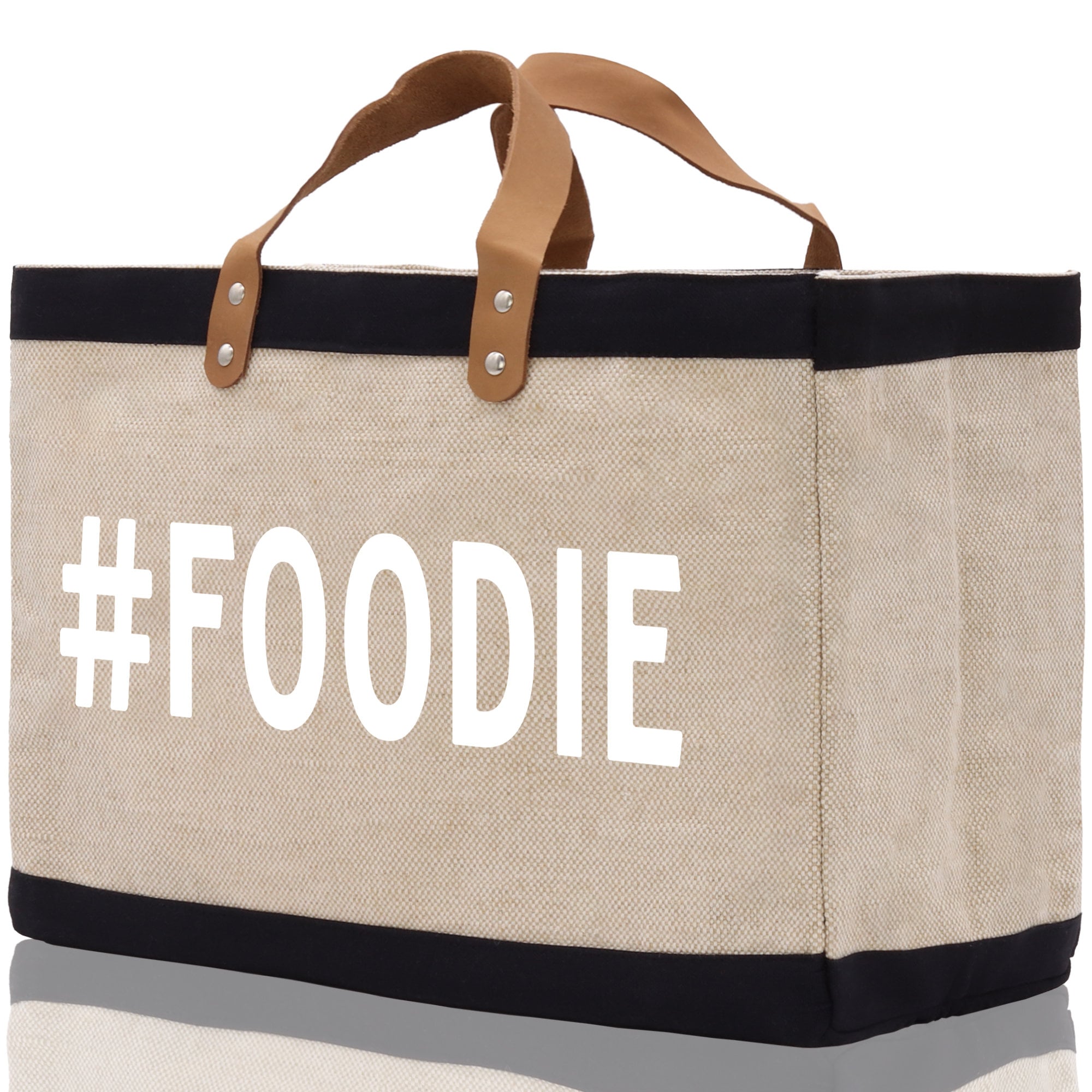 Foodie Jute Canvas Tote Funny Farmer Market Bag Quote Jute Bag Shopping Bag Burlap Bag Farmhouse Bag Grocery Bag - Aaria Tees Aaria Tees