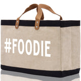 Foodie Jute Canvas Tote Funny Farmer Market Bag Quote Jute Bag Shopping Bag Burlap Bag Farmhouse Bag Grocery Bag - Aaria Tees Aaria Tees
