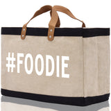 Foodie Jute Canvas Tote Funny Farmer Market Bag Quote Jute Bag Shopping Bag Burlap Bag Farmhouse Bag Grocery Bag - Aaria Tees Aaria Tees