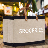 Groceries Jute Canvas Tote Funny Farmer Market Bag Quote Jute Bag Shopping Bag Burlap Bag Farmhouse Bag Grocery Bag - Aaria Tees Aaria Tees