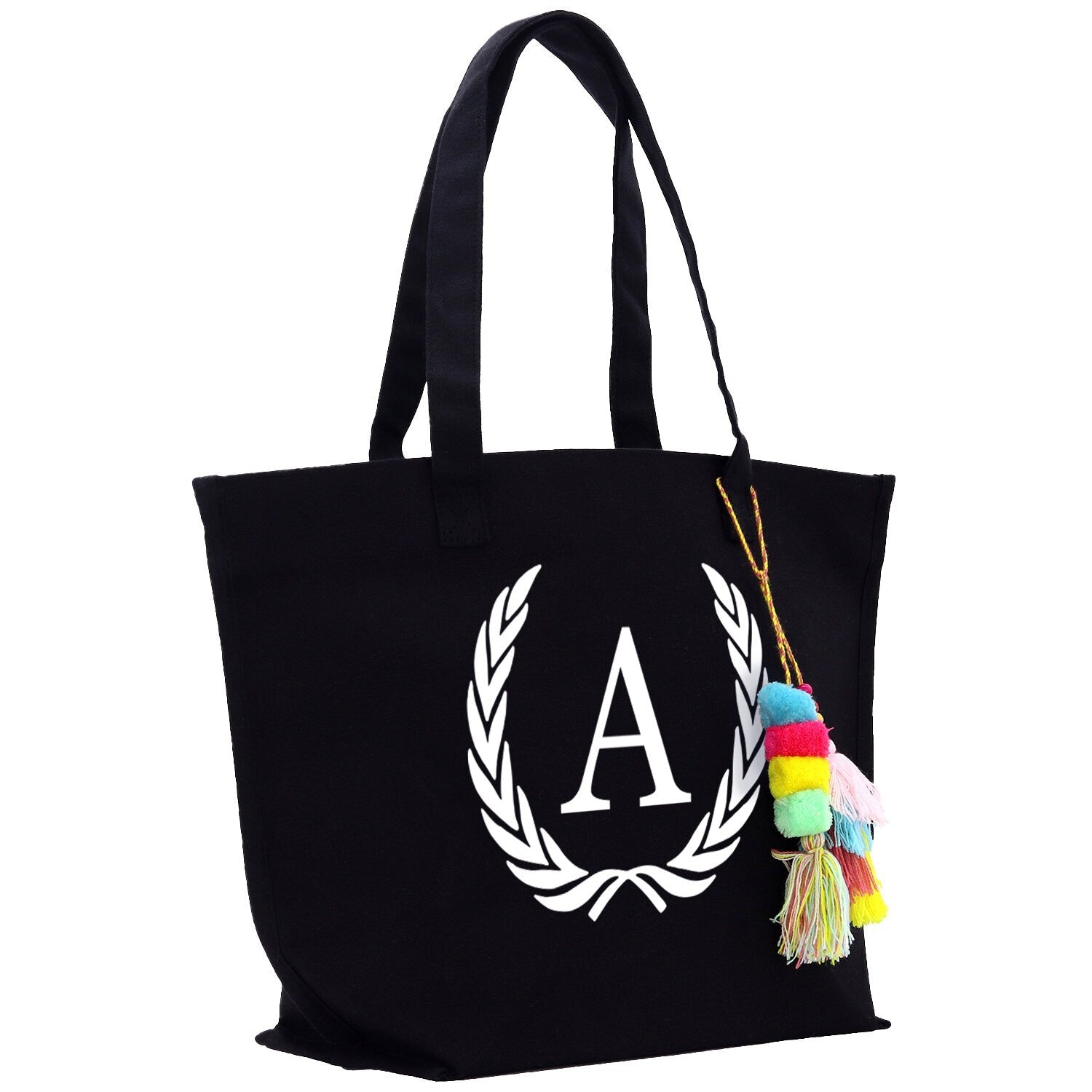 Personalized Cotton Canvas Hand Tote Bag Monogram Tote Bag Initial Canvas Tote Bridesmaid Gift Tote Magnetic Closure Bag Gift for Her A-Z - Aaria Tees Aaria Tees