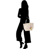 Personalized Cotton Canvas Hand Tote Bag Monogram Tote Bag Initial Canvas Tote Bridesmaid Gift Tote Magnetic Closure Bag Gift for Her A-Z - Aaria Tees Aaria Tees
