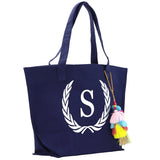 Personalized Cotton Canvas Hand Tote Bag Monogram Tote Bag Initial Canvas Tote Bridesmaid Gift Tote Magnetic Closure Bag Gift for Her A-Z - Aaria Tees Aaria Tees