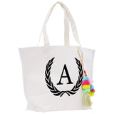 Personalized Cotton Canvas Hand Tote Bag Monogram Tote Bag Initial Canvas Tote Bridesmaid Gift Tote Magnetic Closure Bag Gift for Her A-Z - Aaria Tees Aaria Tees