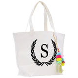 Personalized Cotton Canvas Hand Tote Bag Monogram Tote Bag Initial Canvas Tote Bridesmaid Gift Tote Magnetic Closure Bag Gift for Her A-Z - Aaria Tees Aaria Tees