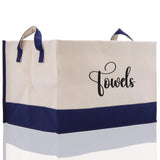 Personalized Canvas Storage Tote Bag Nursery Storage Towel Storage Kids Toy Storage Cloth Storage Storage Bin Storage Tubs Mudroom Storage - Aaria Tees Aaria Tees