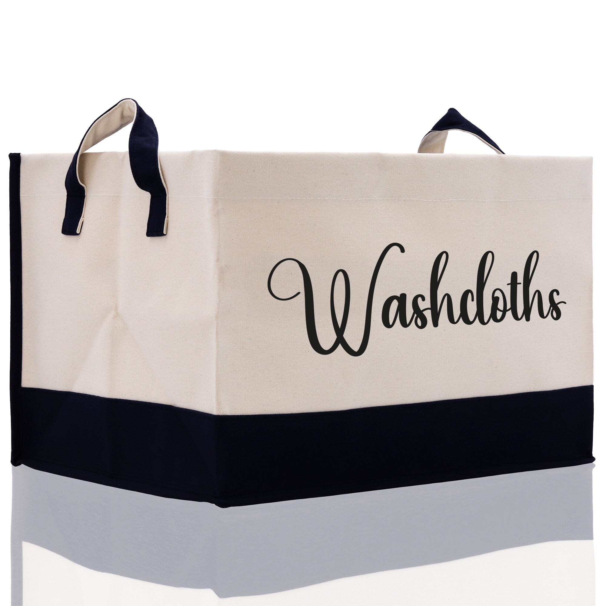 Personalized Canvas Storage Tote Bag Nursery Storage Towel Storage Kids Toy Storage Cloth Storage Storage Bin Storage Tubs Mudroom Storage - Aaria Tees Aaria Tees