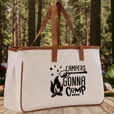 Campers Gonna Camp Cotton Canvas Chic Tote Bag Camping Tote Camping Lover Gift Tote Bag Outdoor Tote Weekender Tote Camper Multipurpose Tote - Aaria Tees Aaria Tees