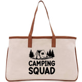 Camping Squad Cotton Canvas Chic Tote Bag Camping Tote Camping Lover Gift Tote Bag Outdoor Tote Weekender Tote Camper Tote Multipurpose Tote - Aaria Tees Aaria Tees