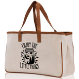 Enjoy the Little Things Cotton Canvas Chic Tote Bag Camping Tote Camping Lover Gift Tote Bag Outdoor Tote Multipurpose Weekender Tote - Aaria Tees Aaria Tees