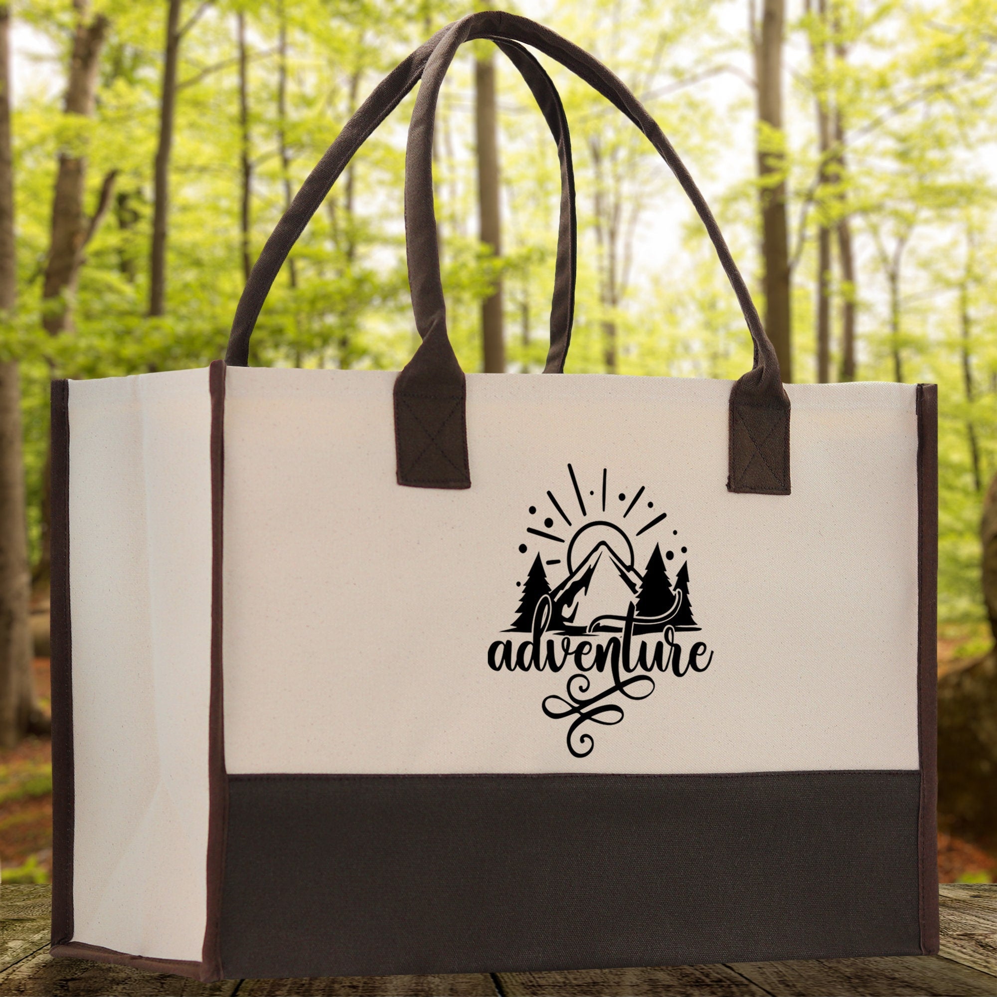 Adventure Cotton Canvas Chic Tote Bag Camping Tote Camping Lover Gift Tote Bag Outdoor Tote Weekender Tote Camper Tote Multipurpose Tote - Aaria Tees Aaria Tees
