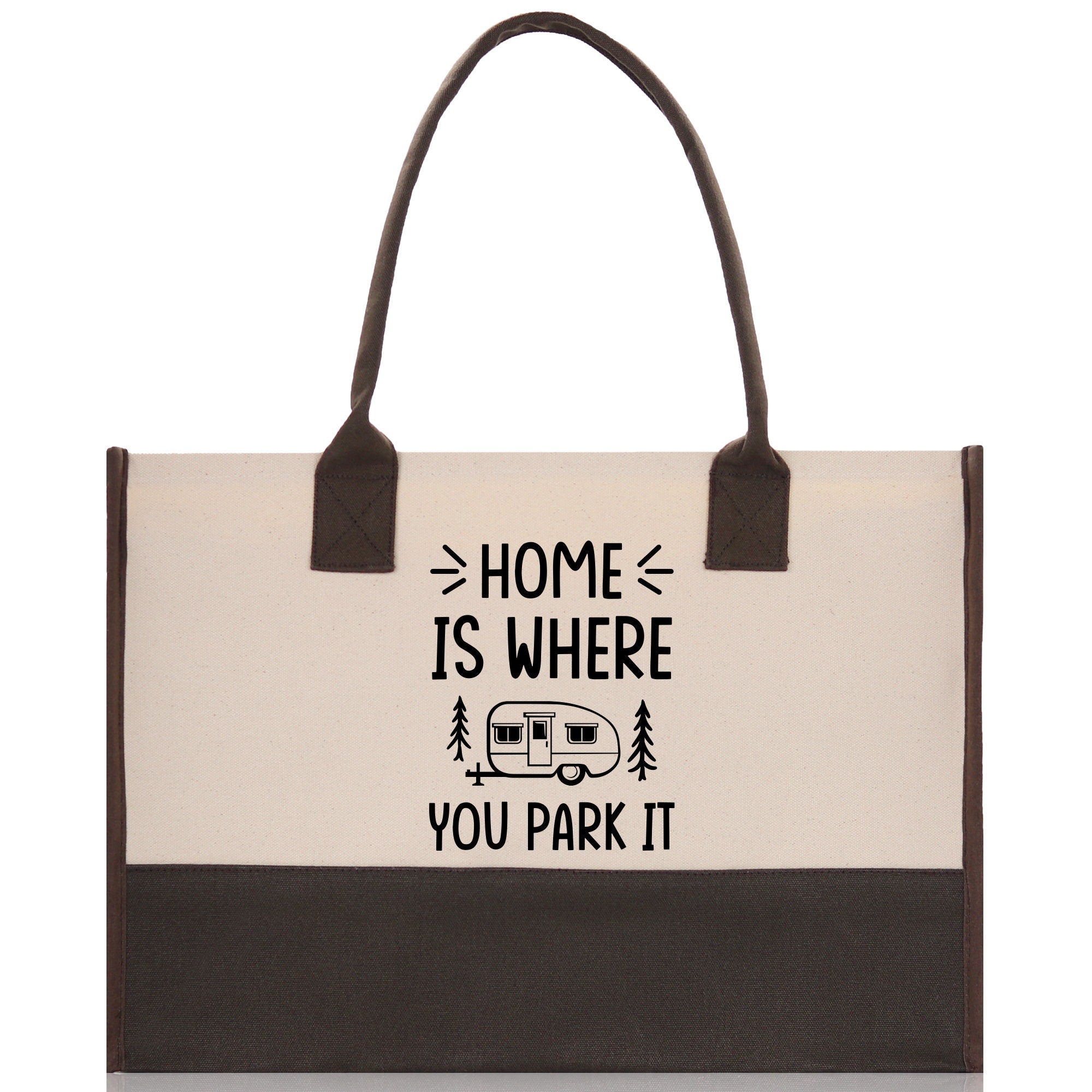 Home is Where You Park It Cotton Canvas Chic Tote Bag Camping Tote Camping Lover Gift Tote Bag Outdoor Tote Multipurpose Camper Tote - Aaria Tees Aaria Tees