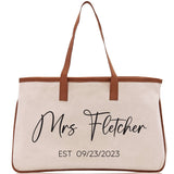 Mrs. Last Name Est Year Tote Bag Personalized Date Wedding Tote Bridal Shower Gift Honeymoon Gift Customized Wedding Gift Bridesmaid Gift - Aaria Tees Aaria Tees