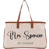 Mrs. Last Name Est Year Tote Bag Personalized Date Wedding Tote Bridal Shower Gift Honeymoon Gift Customized Wedding Gift Bridesmaid Gift - Aaria Tees Aaria Tees
