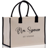 Mrs. Last Name Est Year Tote Bag Personalized Date Wedding Tote Bridal Shower Gift Honeymoon Gift Customized Wedding Gift Bridesmaid Gif - Aaria Tees Aaria Tees