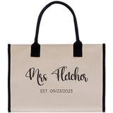Mrs. Last Name Est Year Tote Bag Personalized Date Wedding Tote Bridal Shower Gift Honeymoon Gift Customized Wedding Gift Bridesmaid Gif - Aaria Tees Aaria Tees
