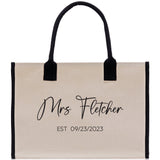Mrs. Last Name Est Year Tote Bag Personalized Date Wedding Tote Bridal Shower Gift Honeymoon Gift Customized Wedding Gift Bridesmaid Gif - Aaria Tees Aaria Tees