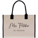 Mrs. Last Name Est Year Tote Bag Personalized Date Wedding Tote Bridal Shower Gift Honeymoon Gift Customized Wedding Gift Bridesmaid Gif - Aaria Tees Aaria Tees