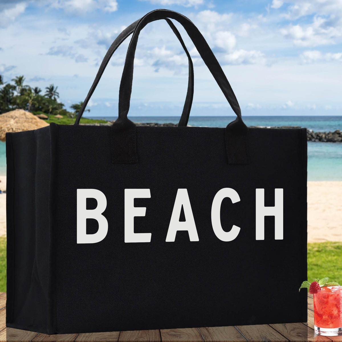 Beach Cotton Canvas Chic Tote Bag Multipurpose Tote Weekender Tote Gift for Her Outdoor Tote Vacation Tote Large Beach Bag - Aaria Tees