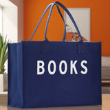 Books Cotton Canvas Chic Beach Tote Bag Multipurpose Tote Weekender Tote Gift for Her Outdoor Tote Vacation Tote Large Beach Bag - Aaria Tees Aaria Tees
