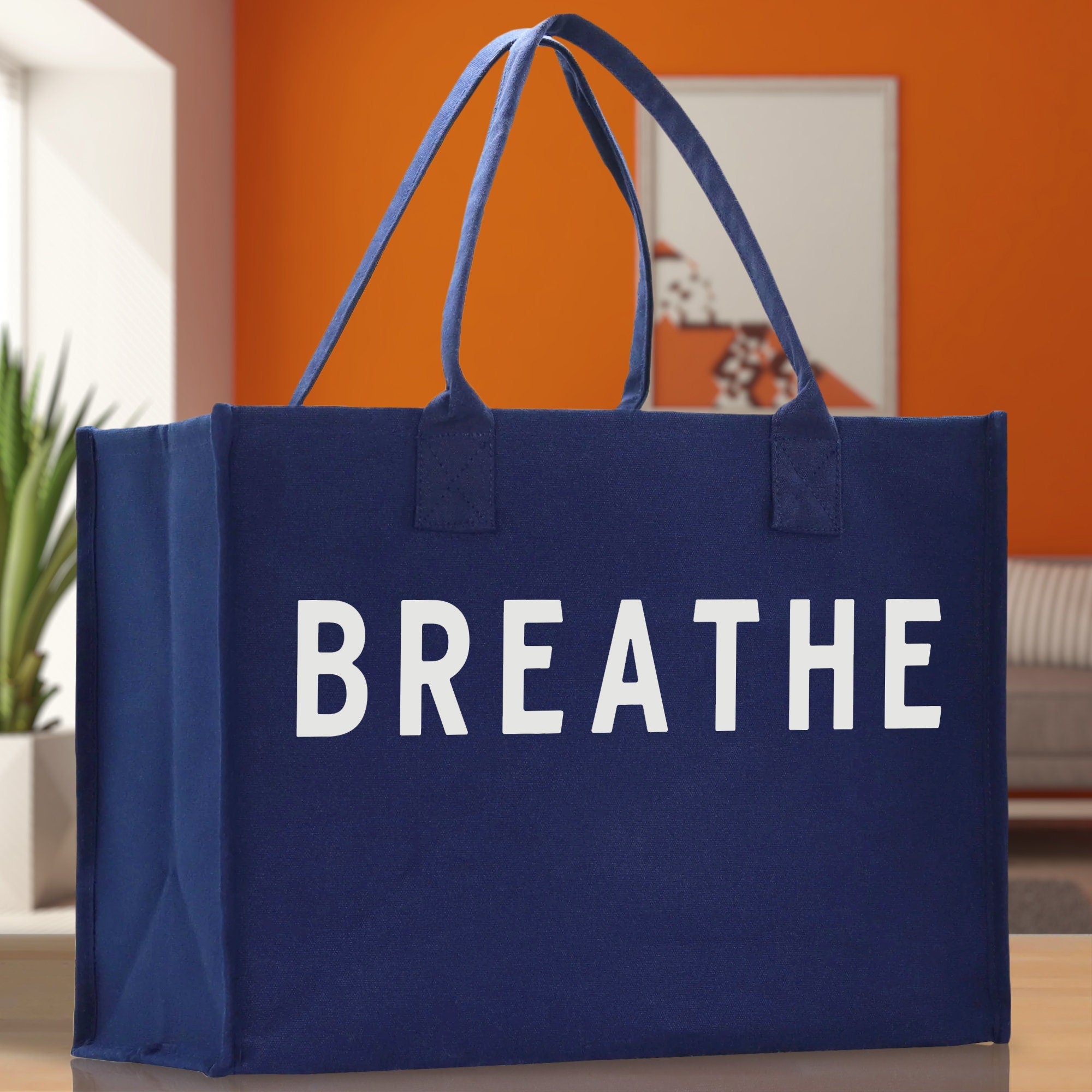 Breathe Cotton Canvas Chic Beach Tote Bag Multipurpose Tote Weekender Tote Gift for Her Outdoor Tote Vacation Tote Large Beach Bag - Aaria Tees Aaria Tees