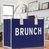 Brunch Cotton Canvas Chic Beach Tote Bag Multipurpose Tote Weekender Tote Gift for Her Outdoor Tote Vacation Tote Large Beach Bag - Aaria Tees Aaria Tees