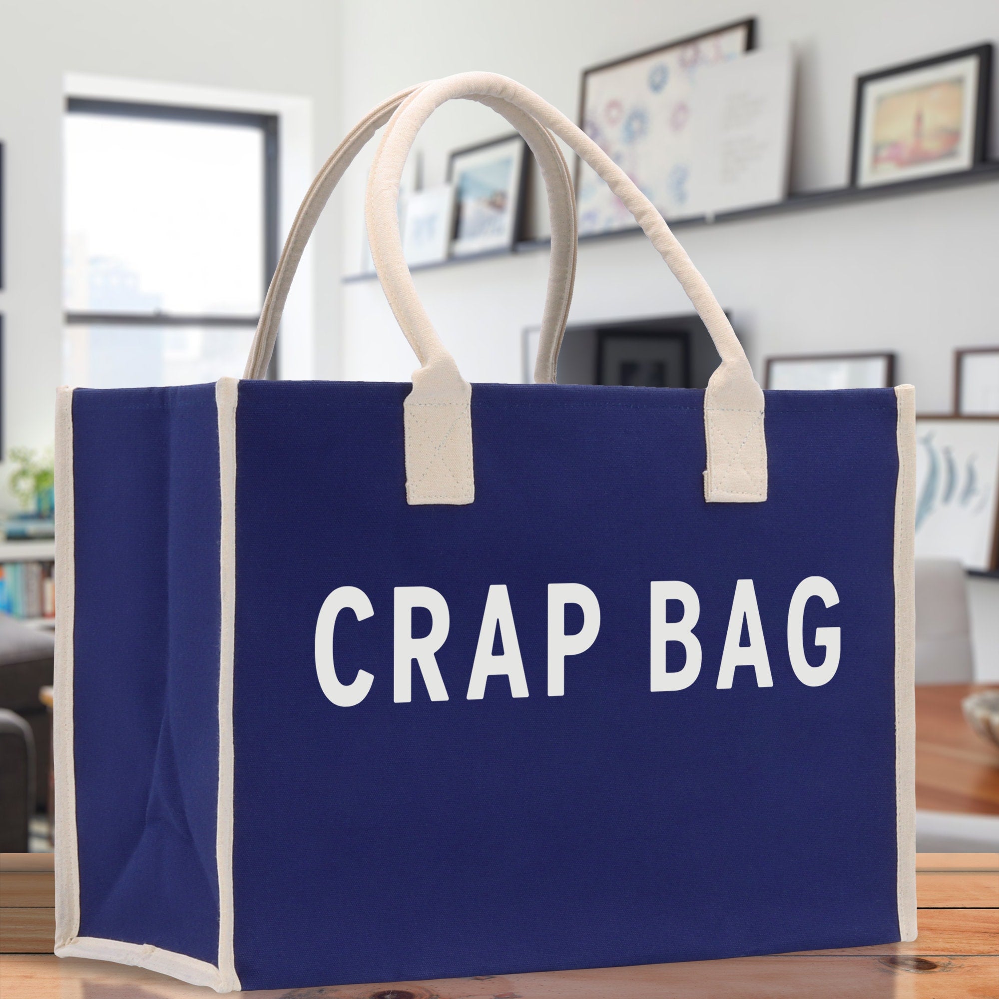 Crap Bag Cotton Canvas Chic Beach Tote Bag Multipurpose Tote Weekender Tote Gift for Her Outdoor Tote Vacation Tote Large Beach Bag - Aaria Tees Aaria Tees