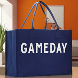 Gameday Cotton Canvas Chic Beach Tote Bag Multipurpose Tote Weekender Tote Gift for Her Outdoor Tote Vacation Tote Large Beach Bag - Aaria Tees Aaria Tees