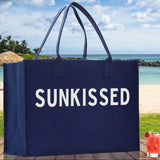 Sunkissed Cotton Canvas Chic Beach Tote Bag Multipurpose Tote Weekender Tote Gift for Her Outdoor Tote Vacation Tote Large Beach Bag - Aaria Tees Aaria Tees