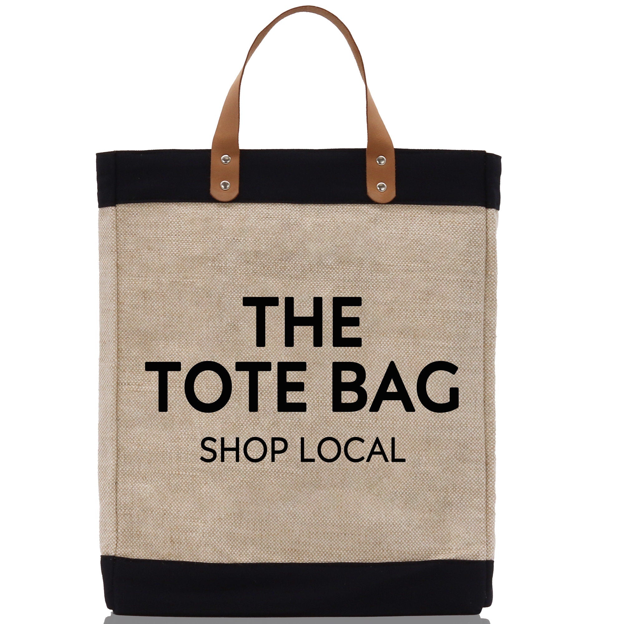 The Tote Bag Shop Local Jute Canvas Tote Funny Farmer Market Bag Quote Jute Bag Shopping Bag Burlap Bag Farmhouse Bag Grocery Bag - Aaria Tees Aaria Tees