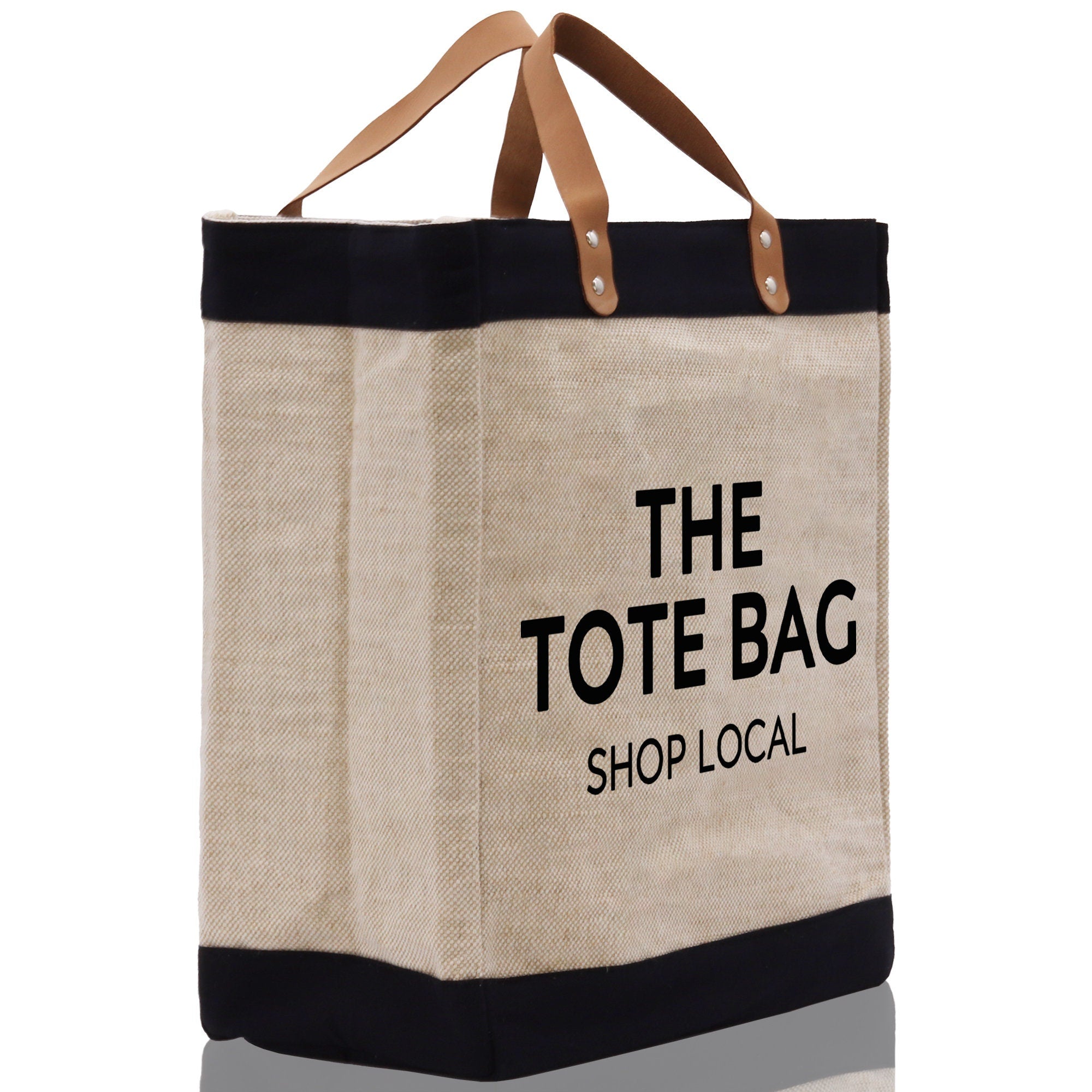The Tote Bag Shop Local Jute Canvas Tote Funny Farmer Market Bag Quote Jute Bag Shopping Bag Burlap Bag Farmhouse Bag Grocery Bag - Aaria Tees Aaria Tees