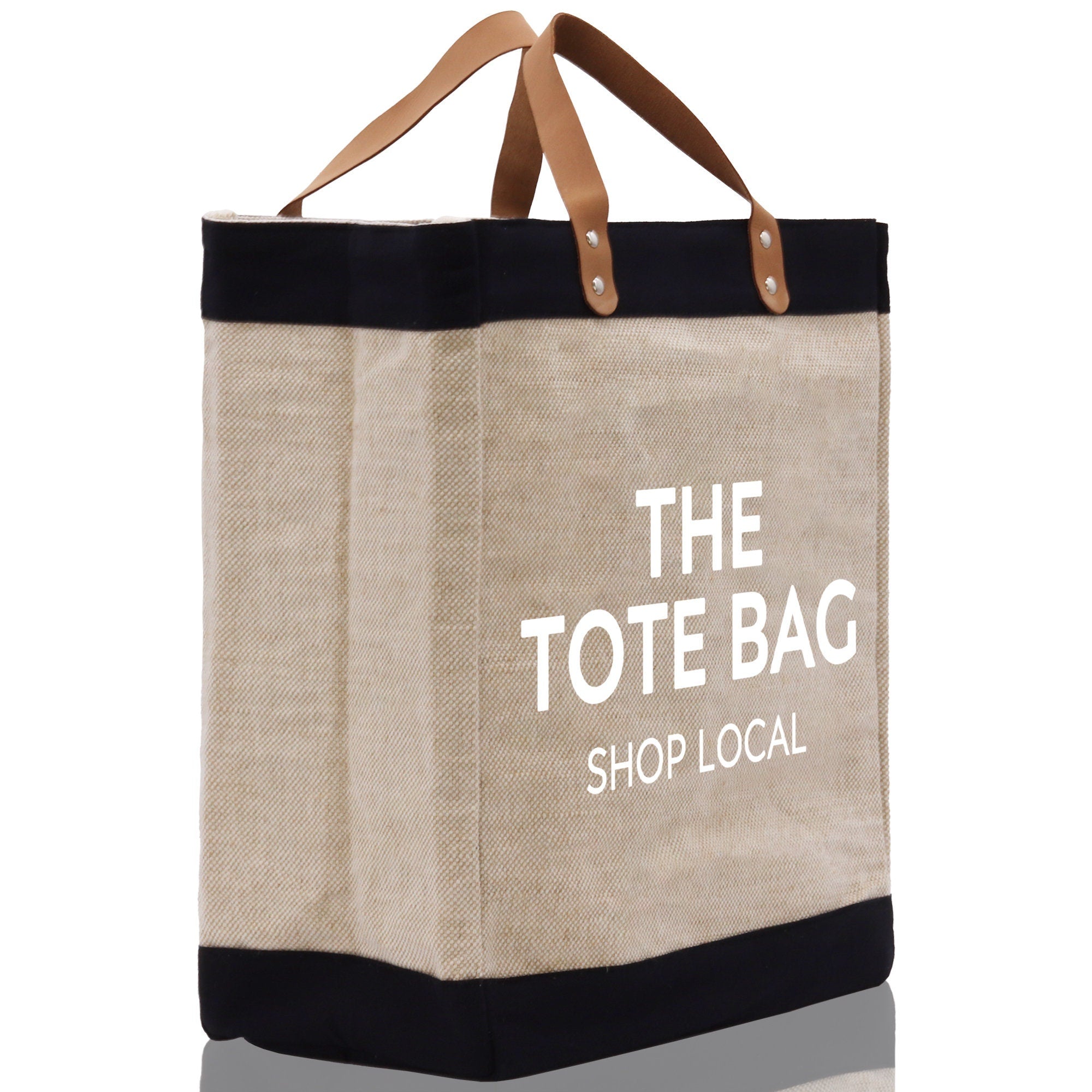 The Tote Bag Shop Local Jute Canvas Tote Funny Farmer Market Bag Quote Jute Bag Shopping Bag Burlap Bag Farmhouse Bag Grocery Bag - Aaria Tees Aaria Tees