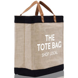 The Tote Bag Shop Local Jute Canvas Tote Funny Farmer Market Bag Quote Jute Bag Shopping Bag Burlap Bag Farmhouse Bag Grocery Bag - Aaria Tees Aaria Tees