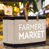 Farmers Market Jute Canvas Tote Funny Farmer Market Bag Quote Jute Bag Shopping Bag Burlap Bag Farmhouse Bag Grocery Bag - Aaria Tees Aaria Tees