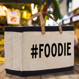 Foodie Jute Canvas Tote Funny Farmer Market Bag Quote Jute Bag Shopping Bag Burlap Bag Farmhouse Bag Grocery Bag - Aaria Tees Aaria Tees