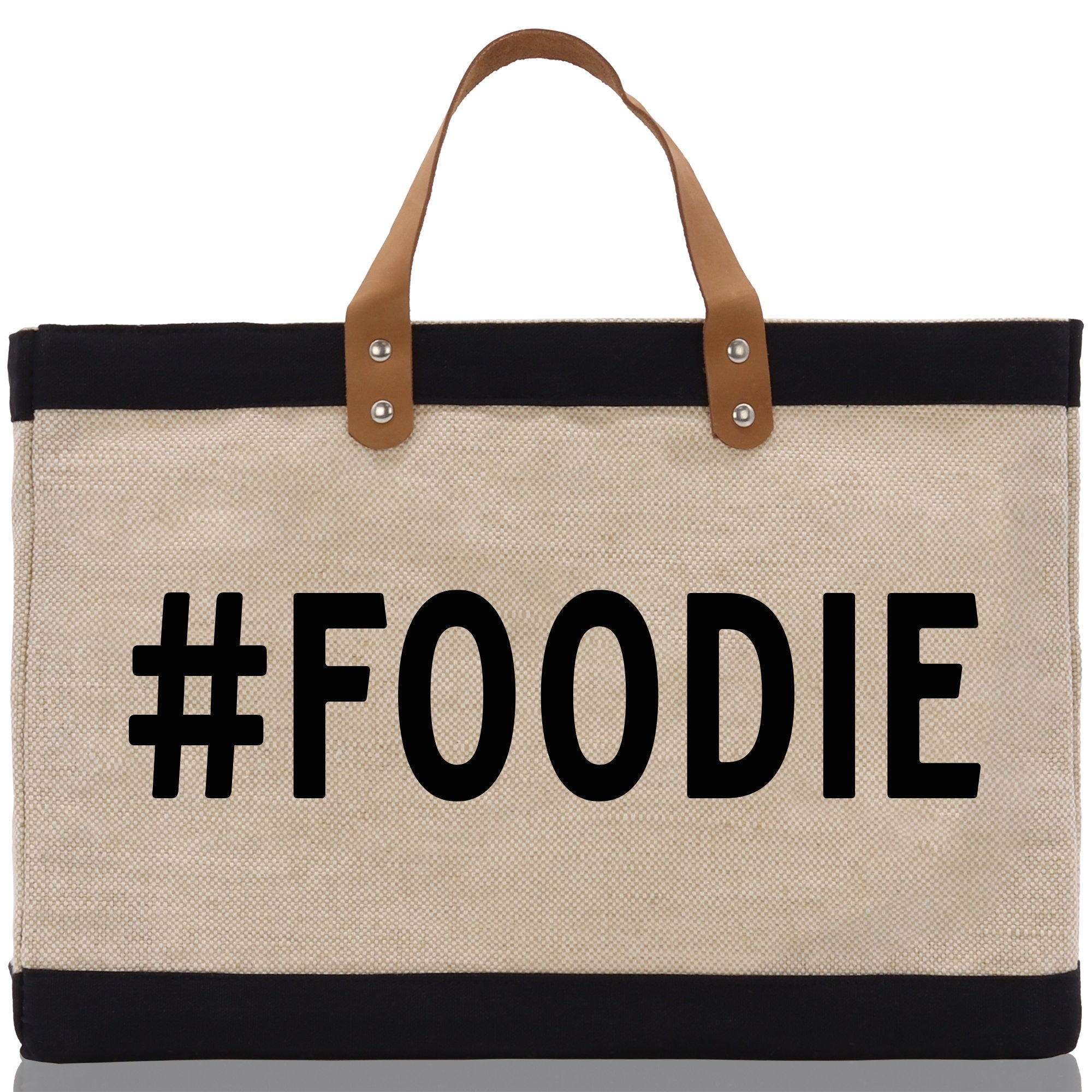 Foodie Jute Canvas Tote Funny Farmer Market Bag Quote Jute Bag Shopping Bag Burlap Bag Farmhouse Bag Grocery Bag - Aaria Tees Aaria Tees