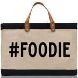 Foodie Jute Canvas Tote Funny Farmer Market Bag Quote Jute Bag Shopping Bag Burlap Bag Farmhouse Bag Grocery Bag - Aaria Tees Aaria Tees