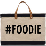 Foodie Jute Canvas Tote Funny Farmer Market Bag Quote Jute Bag Shopping Bag Burlap Bag Farmhouse Bag Grocery Bag - Aaria Tees Aaria Tees