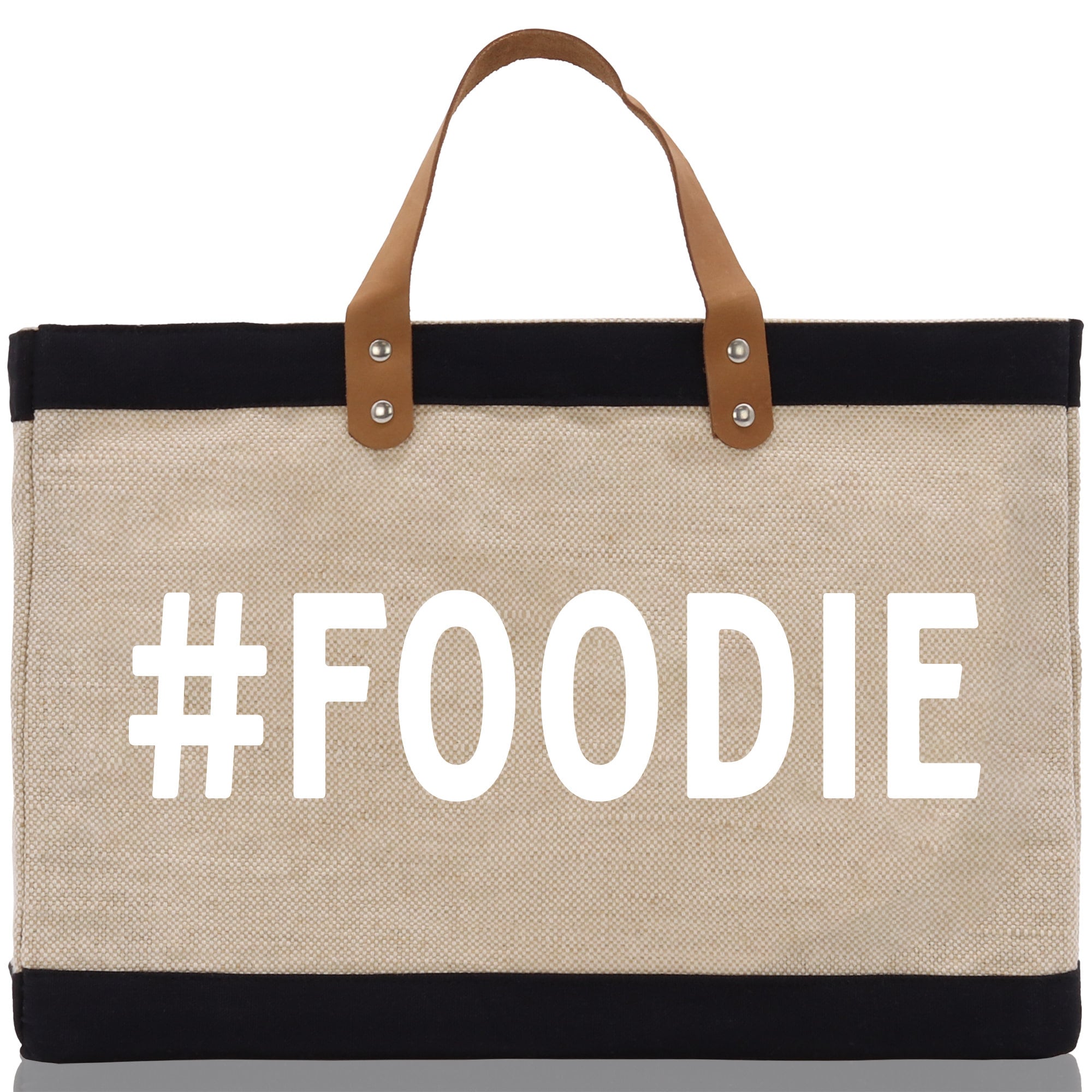 Foodie Jute Canvas Tote Funny Farmer Market Bag Quote Jute Bag Shopping Bag Burlap Bag Farmhouse Bag Grocery Bag - Aaria Tees Aaria Tees