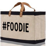 Foodie Jute Canvas Tote Funny Farmer Market Bag Quote Jute Bag Shopping Bag Burlap Bag Farmhouse Bag Grocery Bag - Aaria Tees Aaria Tees