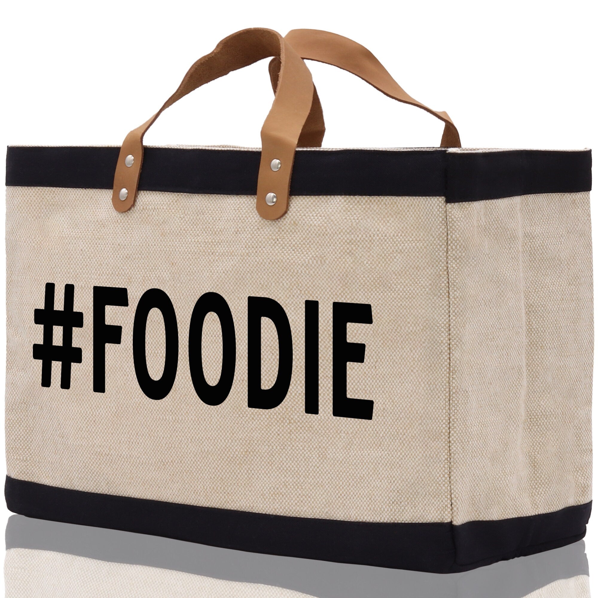 Foodie Jute Canvas Tote Funny Farmer Market Bag Quote Jute Bag Shopping Bag Burlap Bag Farmhouse Bag Grocery Bag - Aaria Tees Aaria Tees