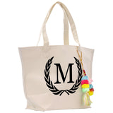 Personalized Cotton Canvas Hand Tote Bag Monogram Tote Bag Initial Canvas Tote Bridesmaid Gift Tote Magnetic Closure Bag Gift for Her A-Z - Aaria Tees Aaria Tees
