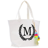 Personalized Cotton Canvas Hand Tote Bag Monogram Tote Bag Initial Canvas Tote Bridesmaid Gift Tote Magnetic Closure Bag Gift for Her A-Z - Aaria Tees Aaria Tees