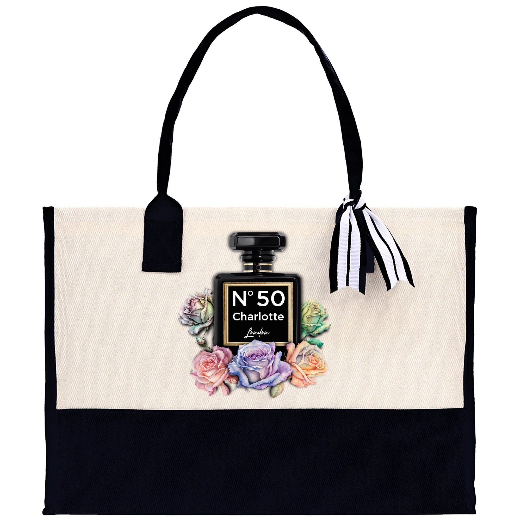 Birthday Celebration Personalized Gift Canvas Tote Bag with Name and State 40th 50th Birthday Gift Tote Bag for Her Custom Birthday Gift - Aaria Tees Aaria Tees