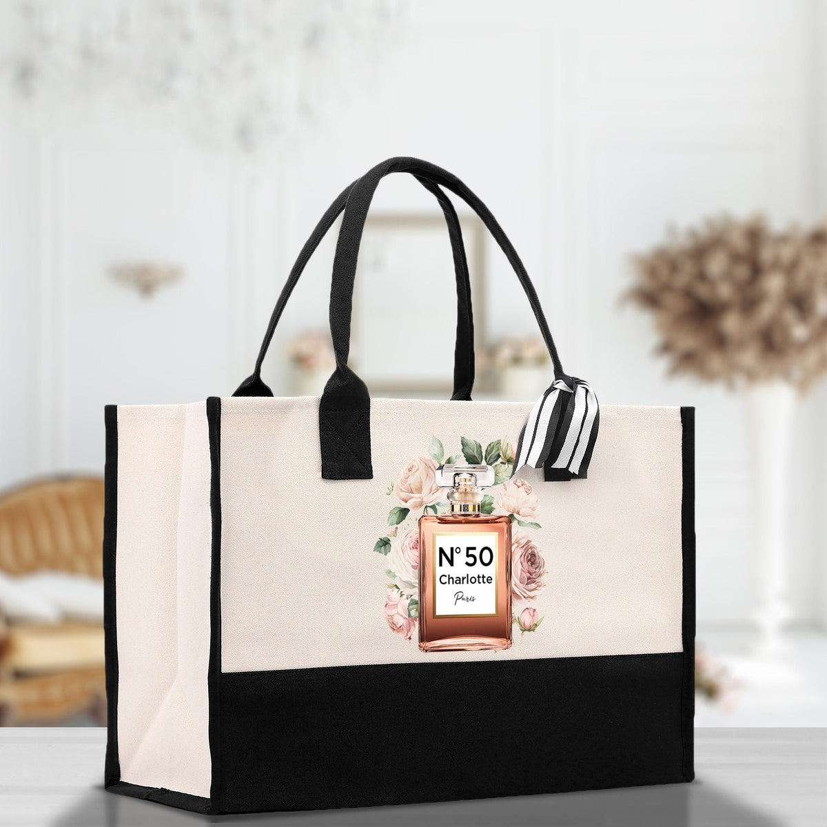 Birthday Celebration Personalized Gift Canvas Tote Bag with Name and State 40th 50th Birthday Gift Tote Bag for Her Custom Birthday Gift - Aaria Tees