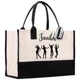 Personalized Girls Night Out Canvas Tote Bag Customize Girls Trip Party Tote Bag Girls Trip Beach Bag Party Girls Night Out Tote Bag - Aaria Tees Aaria Tees