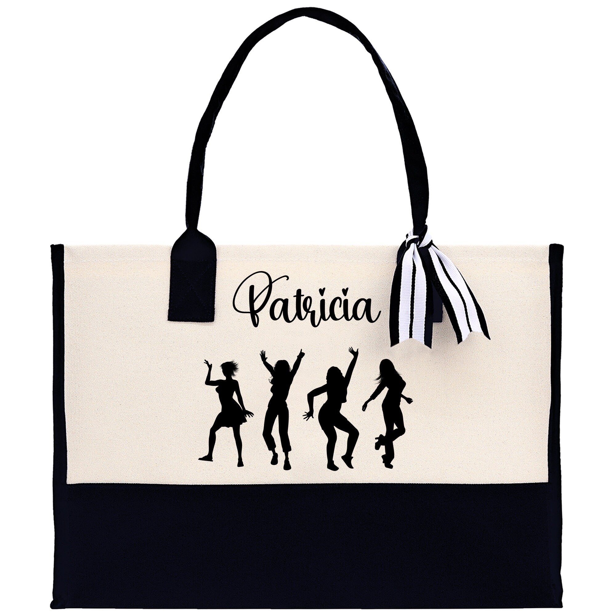 Personalized Girls Night Out Canvas Tote Bag Customize Girls Trip Party Tote Bag Girls Trip Beach Bag Party Girls Night Out Tote Bag - Aaria Tees Aaria Tees