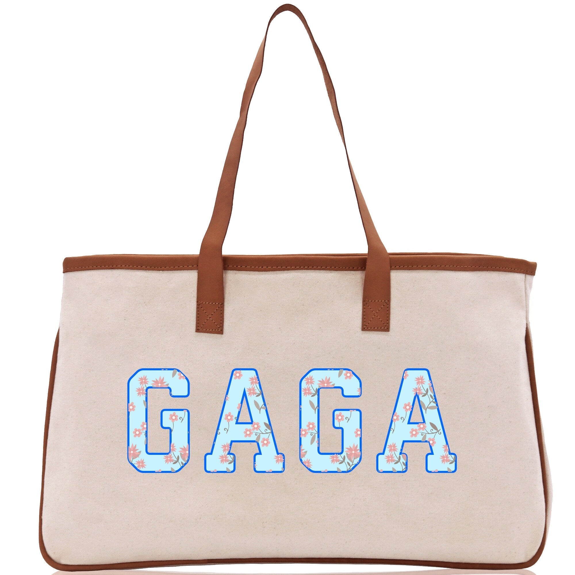 Gaga Gram Mimi Nana Grandma Canvas Tote Bag Grandma's Getaway Bag Grandma Gift Bag Mothers Day Gift Bag Grandma Beach Bag Gift for Grandma - Aaria Tees Aaria Tees