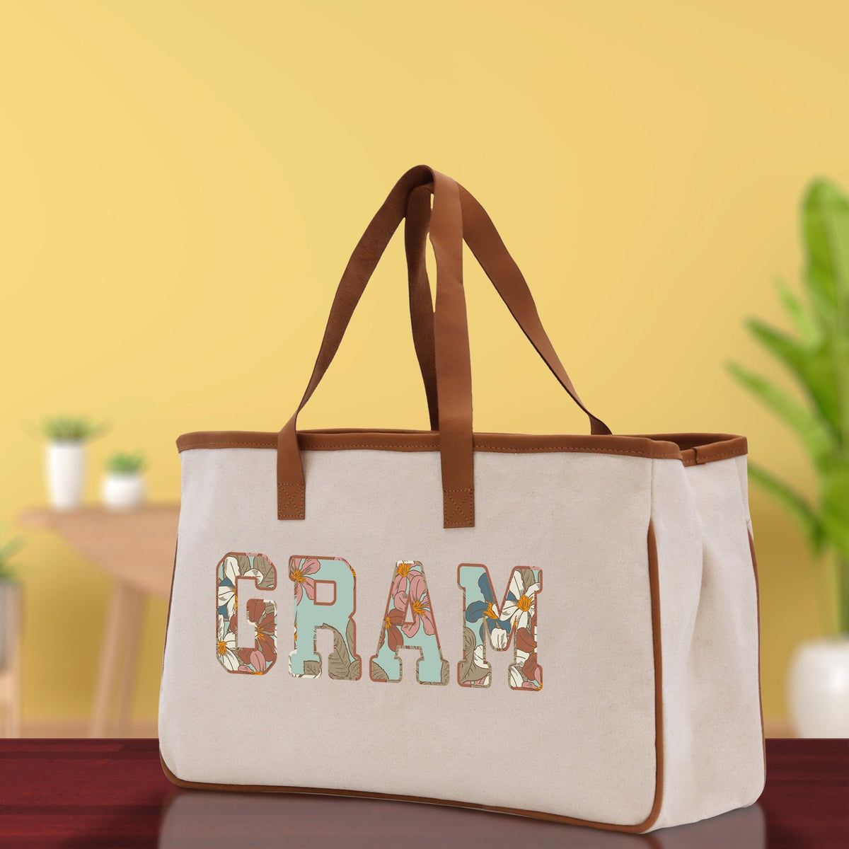 Gaga Gram Mimi Nana Grandma Canvas Tote Bag Grandma's Getaway Bag Grandma Gift Bag Mothers Day Gift Bag Grandma Beach Bag Gift for Grandma - Aaria Tees