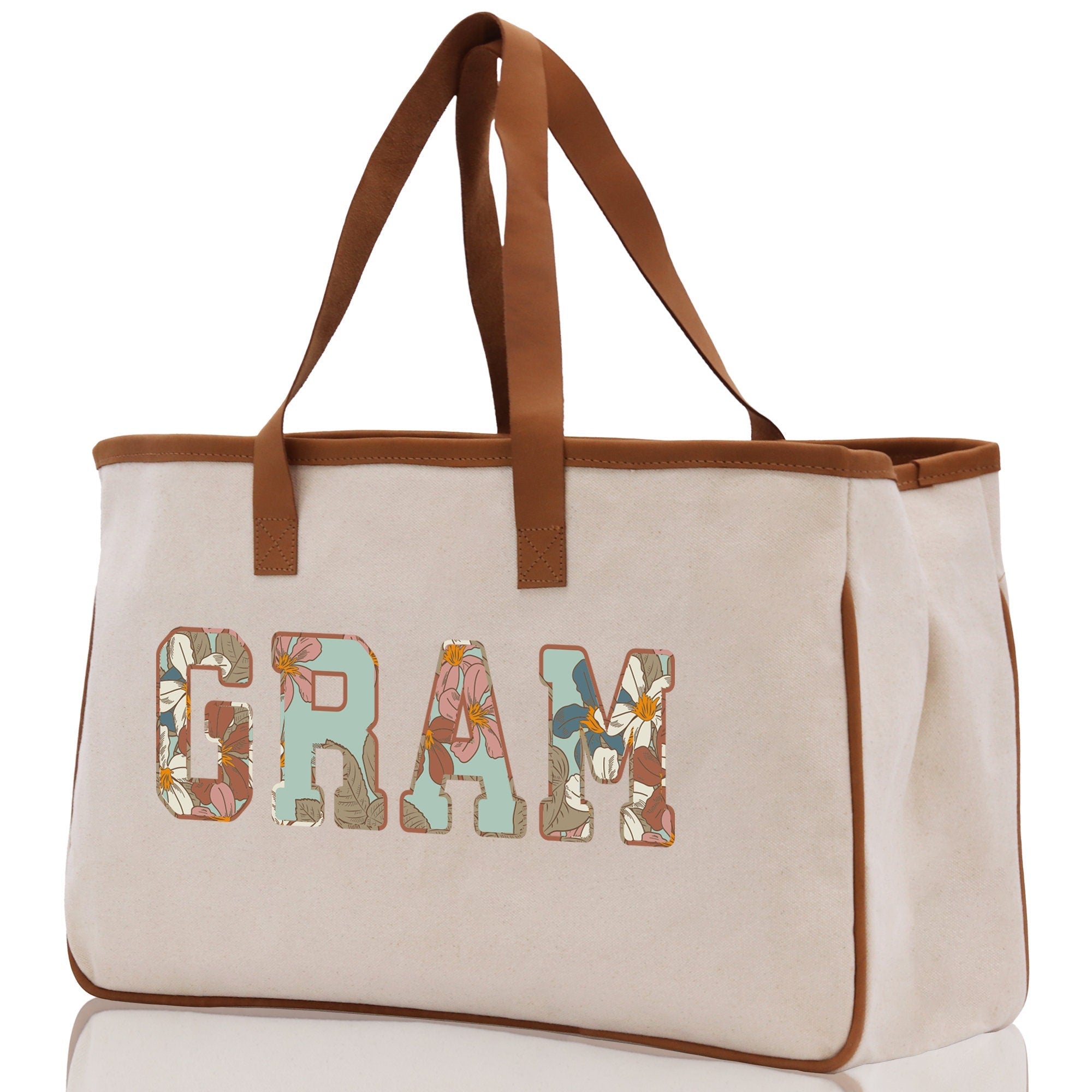 Gaga Gram Mimi Nana Grandma Canvas Tote Bag Grandma's Getaway Bag Grandma Gift Bag Mothers Day Gift Bag Grandma Beach Bag Gift for Grandma - Aaria Tees Aaria Tees